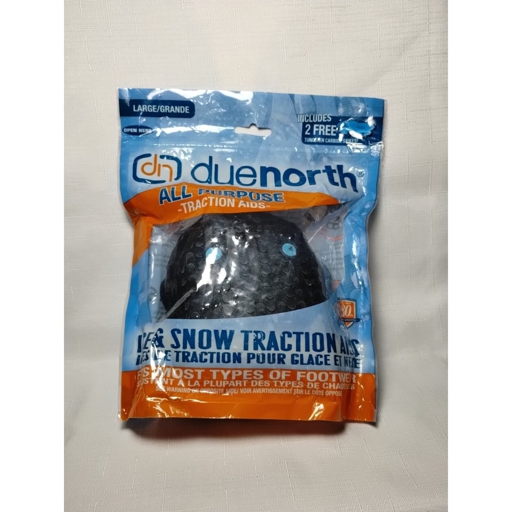 DueNorth All Purpose Snow Ice Traction Aids Over Shoe Boots Sz 13.5-15 Large